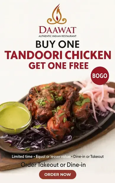 Special Offer - Order Indian food online from Daawat Authentic Multi Kitchen & Bar Edmonton